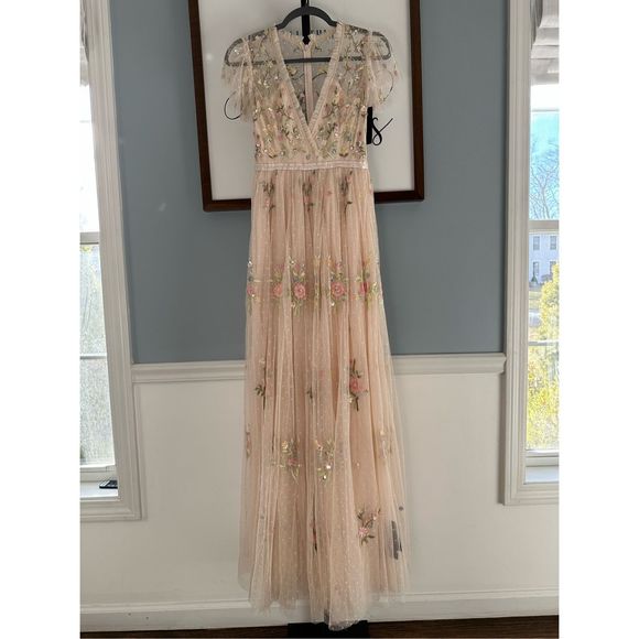 New BHLDN x NEEDLE & THREAD PETUNIA GOWN sz 0 - Picture 7 of 9